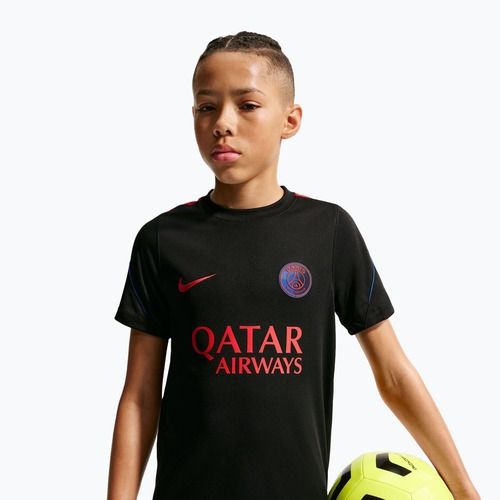 Dětské fotbalové tričko Nike Paris Saint-Germain Strike Dri-Fit black/hyper royal/global red/global red