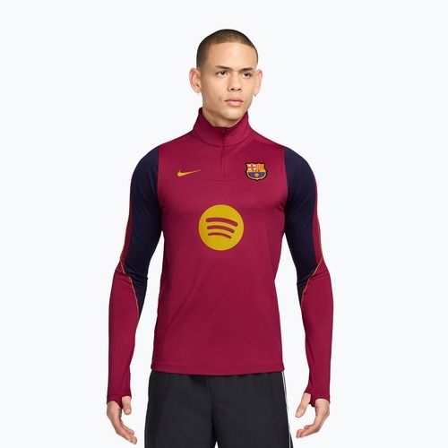 Pánská fotbalová mikina Nike FC Barcelona Strike Soccer Drill Top noble red/mineral yellow/mineral yellow