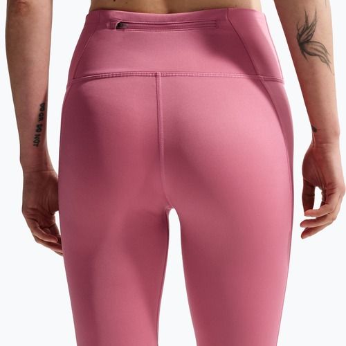 Dámské běžecké legíny Nike Tempo Swoosh Run High-Waisted 7/8 peony/white