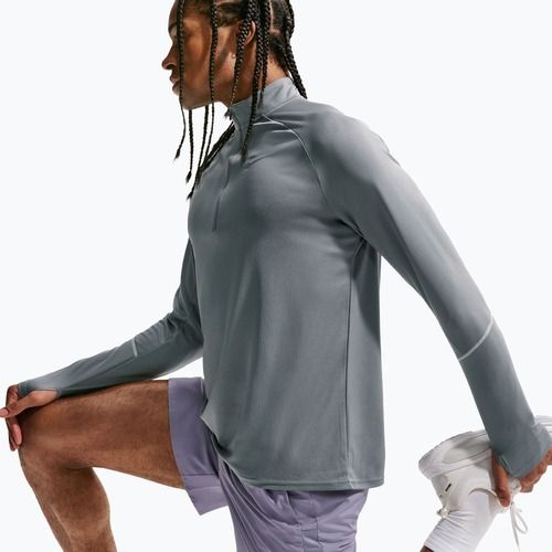 Pánská běžecká mikina Nike Miler Dri-Fit UV 1/2 Zip smoke grey