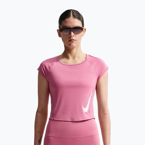 Dámské běžecké tričko Nike Swoosh Run Dri-Fit peony/photon dust/white