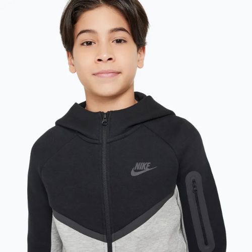 Dětská mikina Nike Sportswear Tech Fleece Full Zip dark grey heather/black/black/black