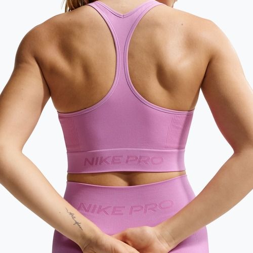 Tréninkový top Nike Pro Seamless Dri-Fit Cropped light magenta