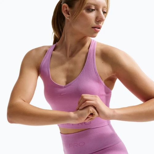 Tréninkový top Nike Pro Seamless Dri-Fit Cropped light magenta