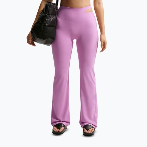 Dámské tepláky Nike Zenvy High-Waisted Flared light magenta/white