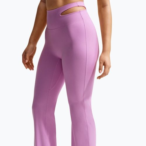 Dámské tepláky Nike Zenvy High-Waisted Flared light magenta/white