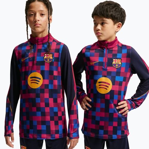 Dětská fotbalová mikina Nike FC Barcelona Dri-Fit Strike Drill Top noble red/noble red/mineral yellow