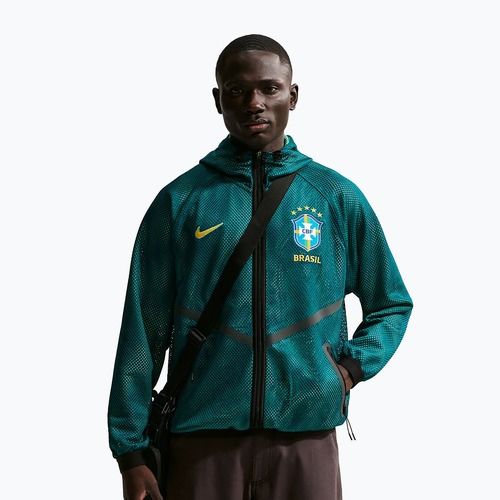 Pánská fotbalová bunda Nike Brazil Soccer Anthem geode teal/light mint/midwest gold