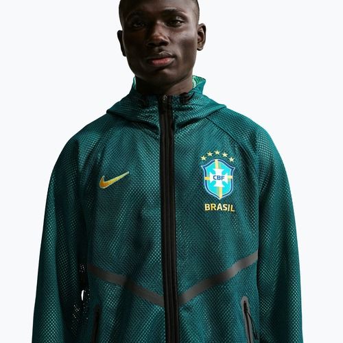 Pánská fotbalová bunda Nike Brazil Soccer Anthem geode teal/light mint/midwest gold
