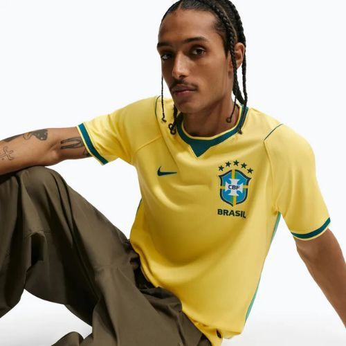 Pánské fotbalové tričko Nike Brazil 2026 Stadium Home Soccer Replica canary/light menta/geode teal