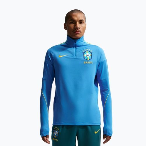 Pánská fotbalová mikina Nike Brazil Strike light photo blue/light menta/midwest gold