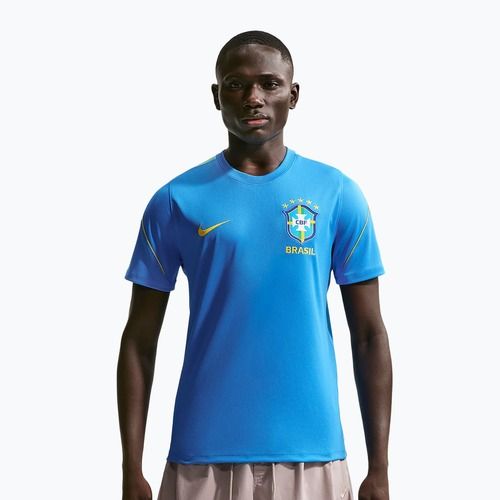 Pánské fotbalové tričko Nike Brazil Strike light photo blue/light menta/midwest gold