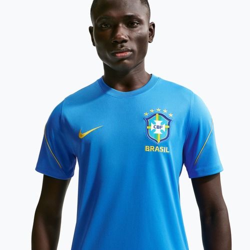 Pánské fotbalové tričko Nike Brazil Strike light photo blue/light menta/midwest gold