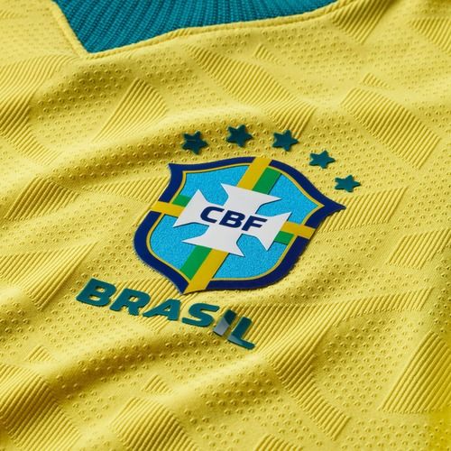 Dětské fotbalové tričko Nike Brazil 2026/27 Match Home canary/light mint/geode teal