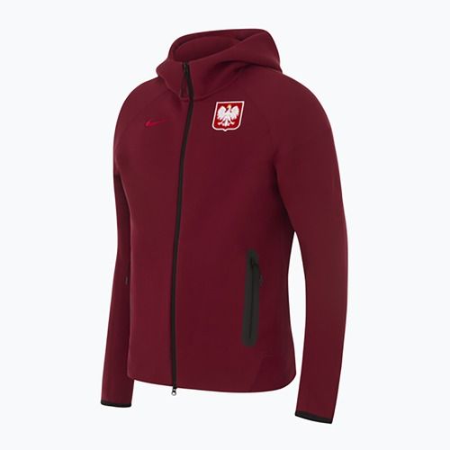Pánská fotbalová mikina Nike Tech Fleece Poland Full Zip Hoodie team red