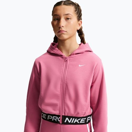 Dětská mikina Nike Pro Fleece Dri-Fit Full-Zip peony/peony/black/white