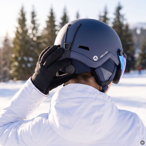 Lyžařská helma ATTABO Avens 2.0 Visor modrá