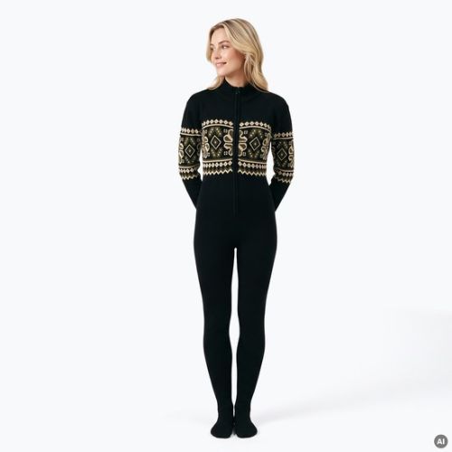 Dámská kombinéza Woolcano SWT1095 Czarny/Kremowy