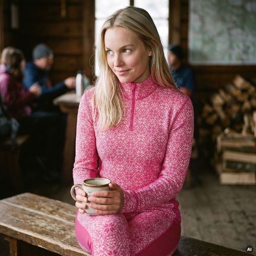 Dámská sada funkčního prádla Woolcano SET1121 Pink
