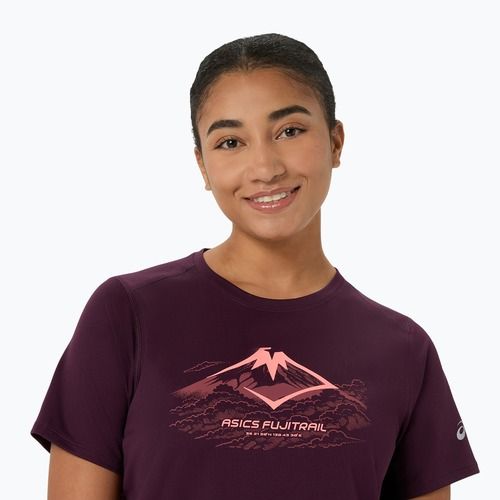 Dámské běžecké tričko Asics Fujitrail Logo Ss Top Dark Aubergine