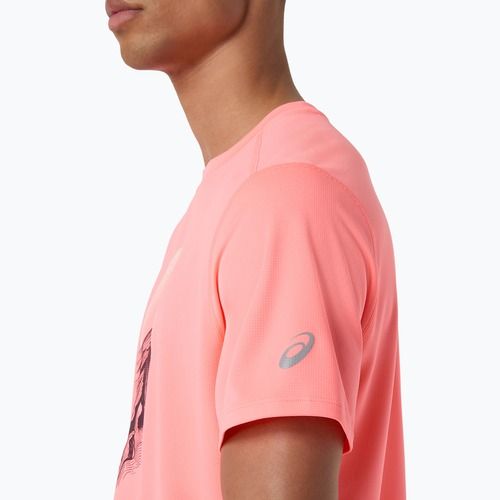 Pánské běžecké tričko Asics Fujitrail Logo Ss Top Sun Coral
