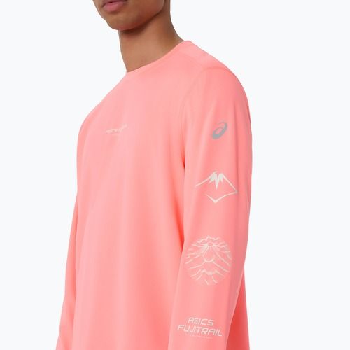 Pánské běžecké tričko Longsleeve Asics Fujitrail Logo Ls Top Sun Coral