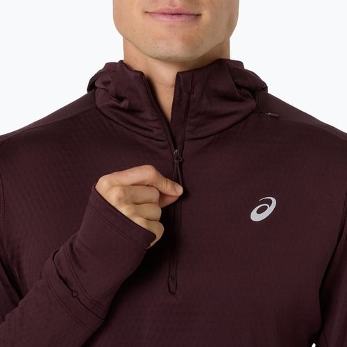 Pánská běžecká mikina ASICS Road Winter Ls Hoodie dark currant