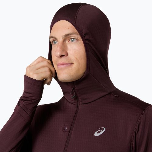 Pánská běžecká mikina ASICS Road Winter Ls Hoodie dark currant