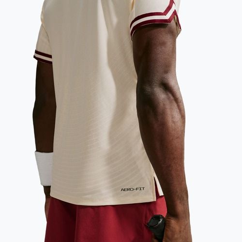 Polo tričko Nike Court Slam Aero-Fit Pale Ivory/Team Red