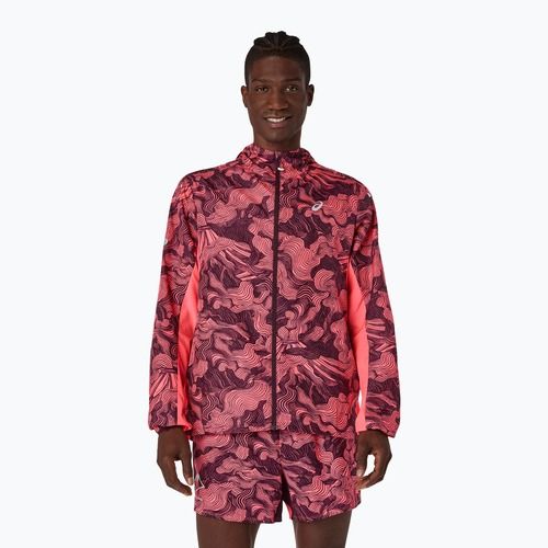 Pánská běžecká bunda Asics Fujitrail Packable Jacket blazing coral/dark aubergine