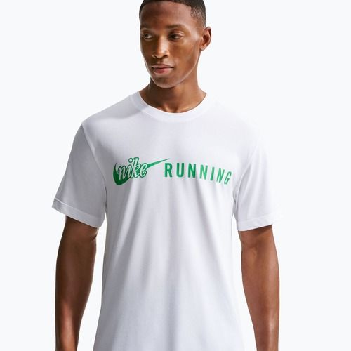 Pánské běžecké tričko Nike Dri-Fit Running T-Shirt white/green spark