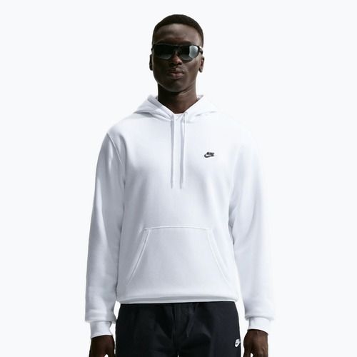 Pánská mikina Nike Club Pullover Hoodie white/white/black