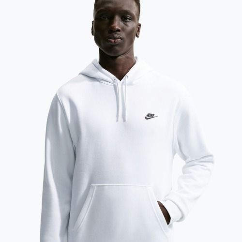 Pánská mikina Nike Club Pullover Hoodie white/white/black