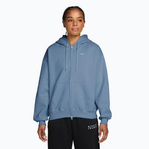 Dámská mikina Nike Studio Fleece Medium Weight Oversized Full Zip work blue/sail