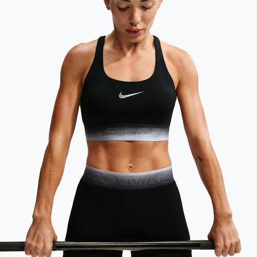 Sportovní podprsenka Nike Pro black/black/ghost/smoke grey