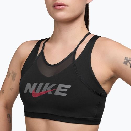 Sportovní podprsenka Nike One black/smoke grey/university red