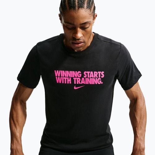 Pánské tréninkové tričko Nike Dri-Fit Winning black/hyper pink