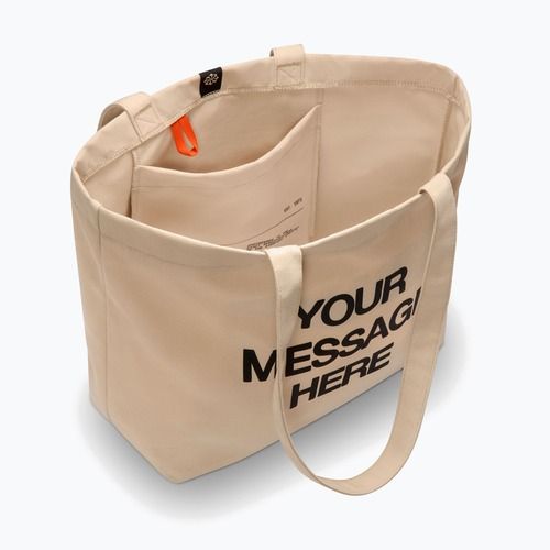Taška Nike Heritage "Your Message Here" Tote 22 l oatmeal/safety orange/safety orange