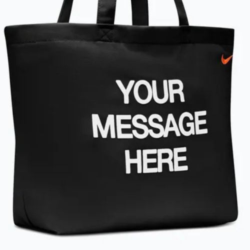 Taška Nike Heritage "Your Message Here" Tote 22 l black/white/safety orange