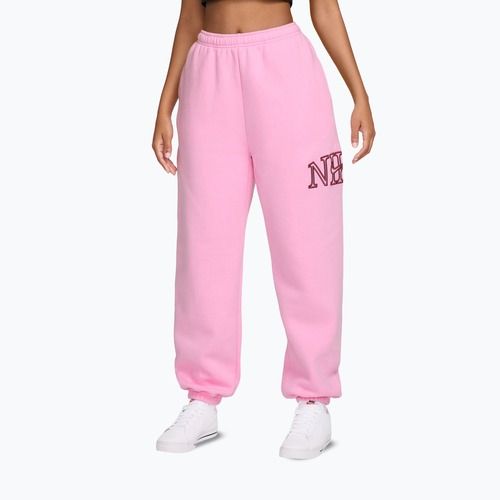 Dámské kalhoty Nike Studio Fleece pink rise/pink smoke