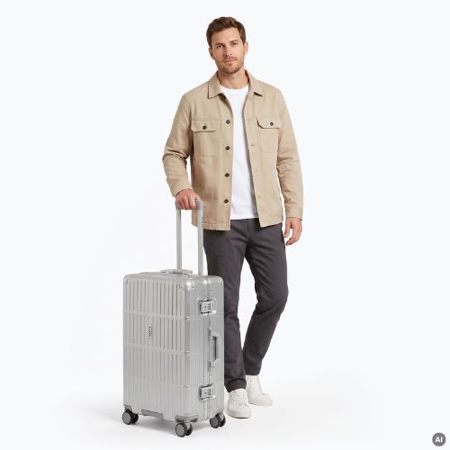Střední cestovní kufr Kadva Tigre 64l Silver