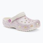 Crocs Classic Glitter Clog dětské žabky bianco sporco