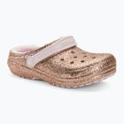 Dětské žabky Crocs Classic Lined Glitter Clog gold/barely pink