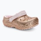 Dětské žabky Crocs Classic Lined Glitter Clog gold/barely pink