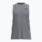 Pánské tréninkové tričko Under Armour Left Chest Cut Off Tank steel light heather/black