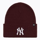 Zimní čepice 47 Brand MLB New York Yankees Haymaker dark maroon