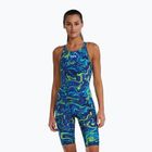 Dámské jednodílné plavky TYR Thresher Open Back Hyperblitz blue/green