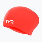 Plavecká čepice TYR Long Hair Wrinkle Free Silicone bright red