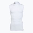 Pánské tréninkové tričko Under Armour HG Armour Comp Mock SL castlerock/white
