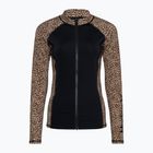 Dámské plavecké tričko longsleeve Hurley Leopard Zip Front brown sugar